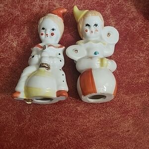 Vintage Ceramic Clown Figurines 4in High And 3.5 IN WIDE